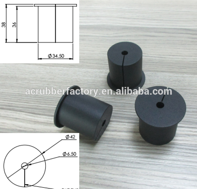 soft silicone rubber plug for 42 mm 1.65 1 5/8 inches tube plug with opening for 34.5 hole plug with 6.5 hole